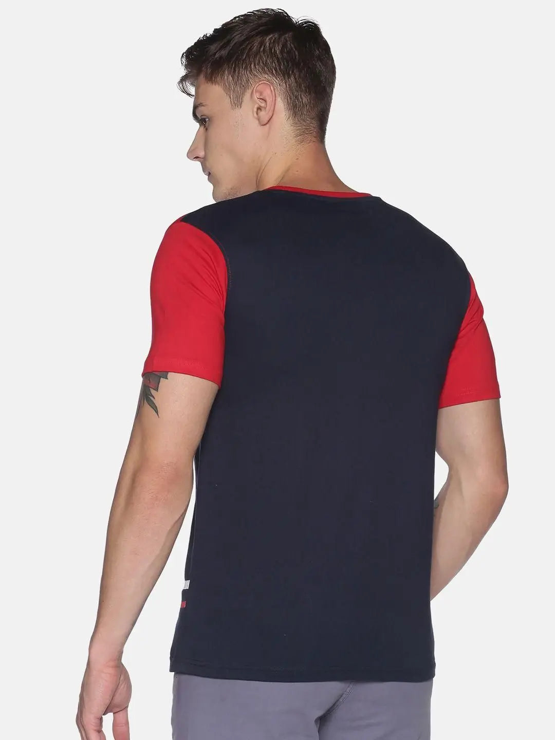 UrGear Cotton Color Block Half Sleeves Mens Round Neck T-Shirt - shoponez.com