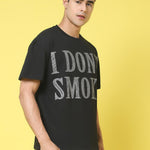 DOOR74 MENS PRINTED BLACK OVERSIZE TSHIRT Roposo Clout