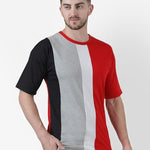 Cotton Color Block Half Sleeves Mens Round Neck T-Shirt Roposo Clout