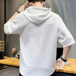 Cotton Blend Printed Half Sleeves Mens Hooded Neck T-Shirt Roposo Clout