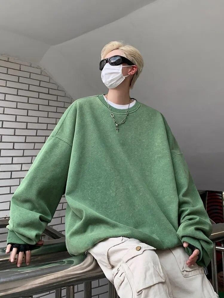 Men Full Sleeve Green Color Solid Sweatshirt Roposo Clout