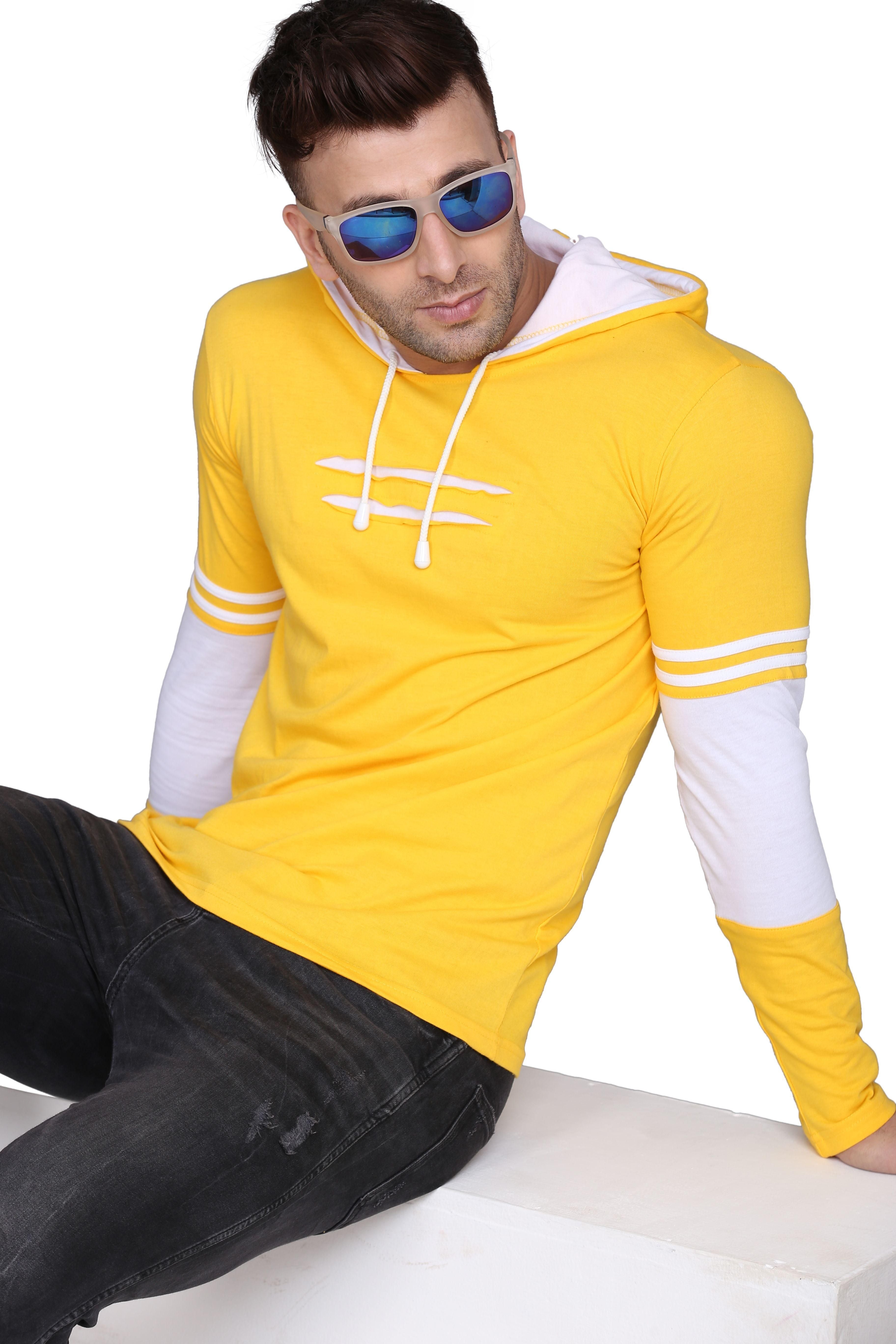 Denzolee Colorblocked Men's Hooded T-Shirt Roposo Clout