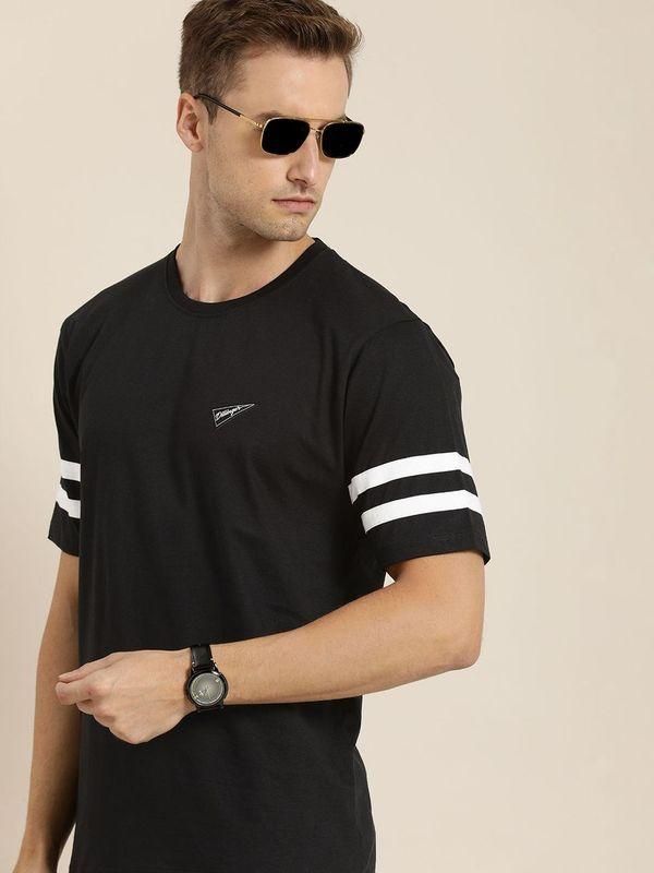 Dillinger Black Solid Oversized T-Shirt Roposo Clout