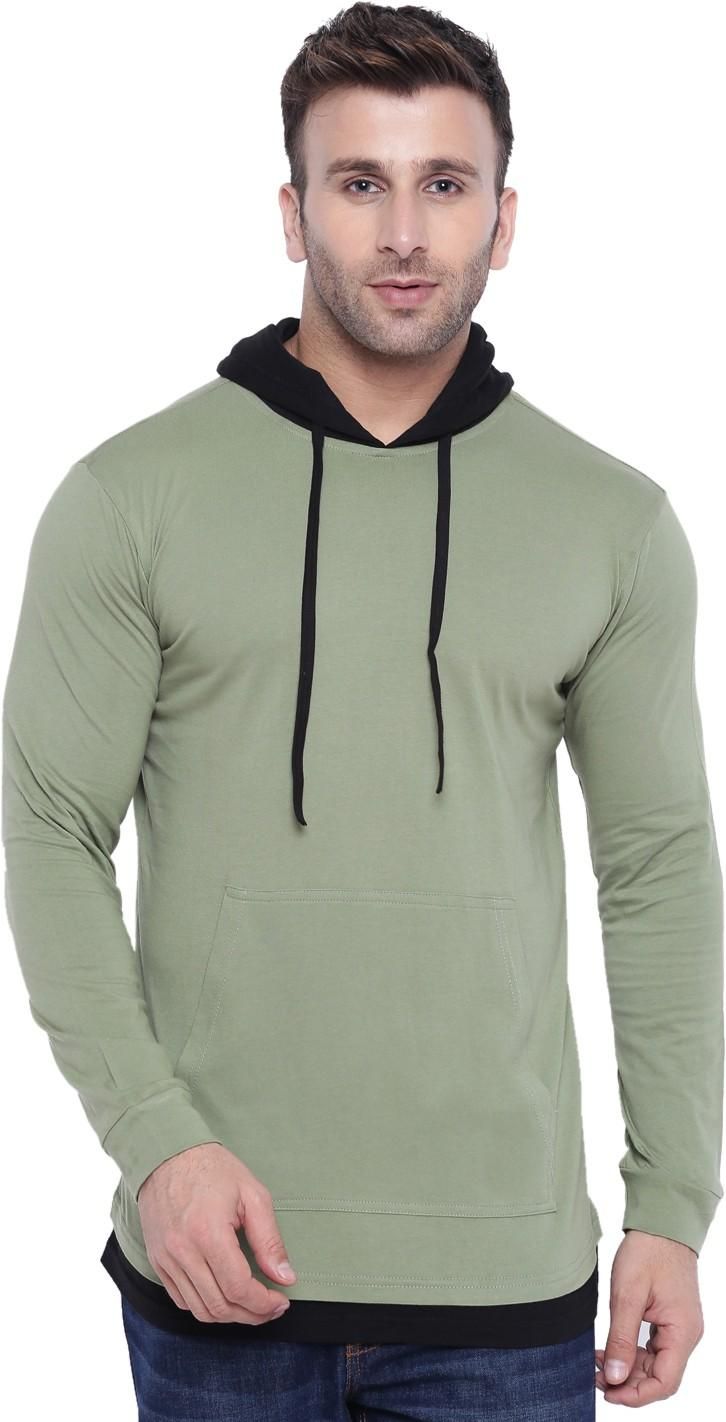 Gritstones Cotton Blend Color Block Half Sleeves Hooded Neck Mens  T-Shirt Roposo Clout