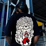 Get Set Wear Men's Graphic Print Oversized Black T-Shirt Roposo Clout