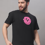 DOOR74 MENS PRINTED BLACK OVERSIZE TSHIRT Roposo Clout