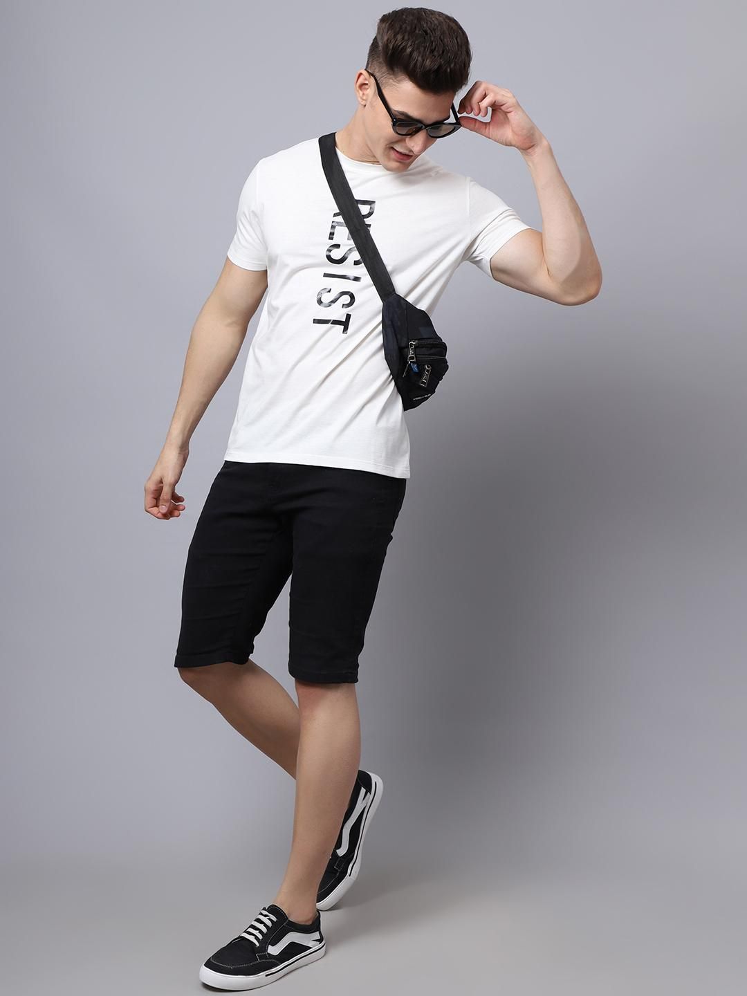 Door 74 Men Off White Graphic Printed Pure Cotton Oversized T-Shirt Roposo Clout