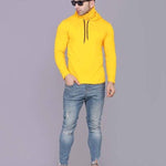 Denzolee Solid Hooded T-Shirt With Mask For Men's Roposo Clout