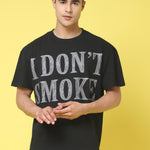 DOOR74 MENS PRINTED BLACK OVERSIZE TSHIRT Roposo Clout