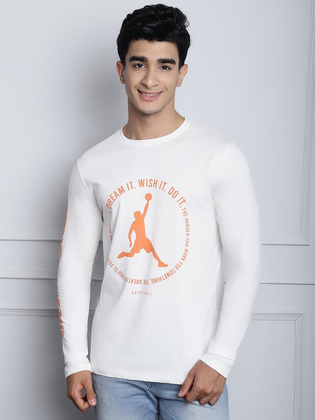 Door 74 Mens Printed Off White Color Regular Fit Long Sleeves Tshirt Roposo Clout