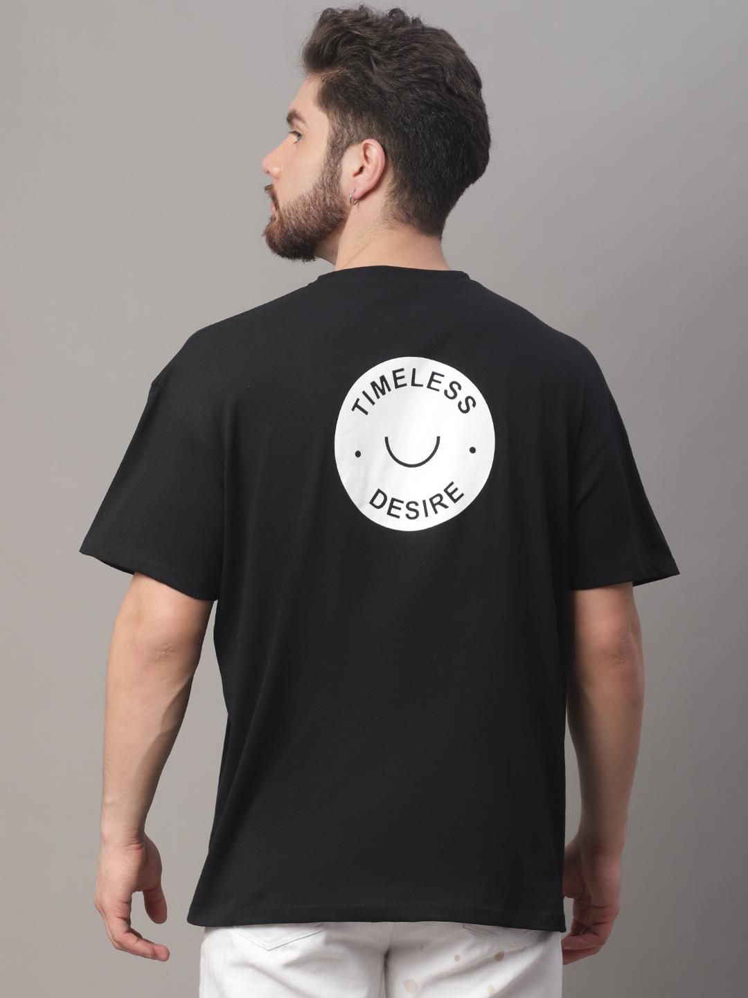 DOOR74 MENS PRINTED BLACK OVERSIZE TSHIRT Roposo Clout