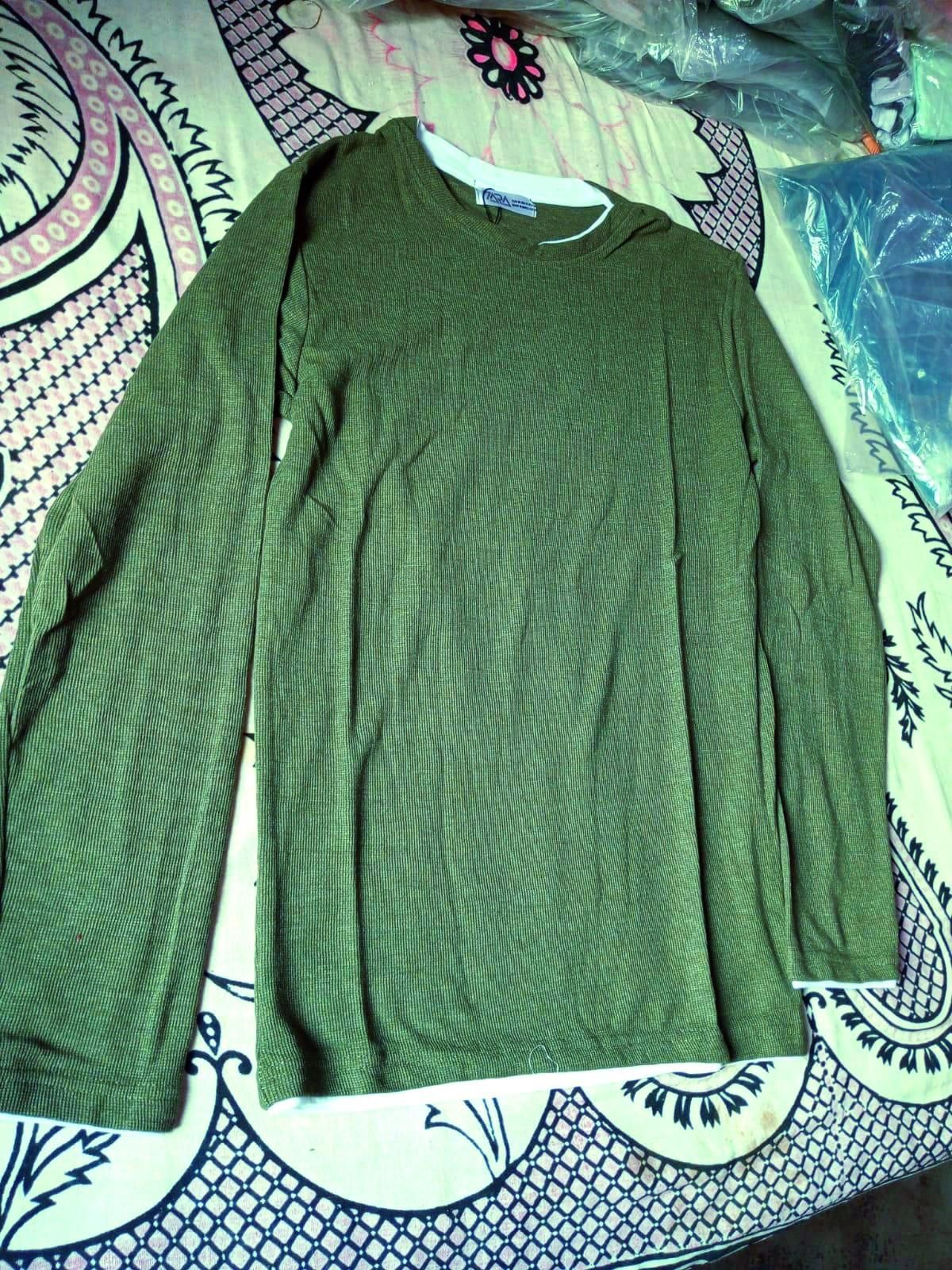 Men Full Sleeve Green Color Solid Sweatshirt Roposo Clout